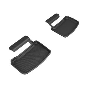 Porsche Taycan Floor Mat (2) - Rear - 3D MAXpider - Kagu - Black - `20-`23